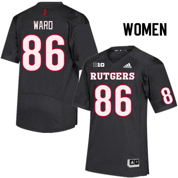 Women #86 Evan Ward Rutgers Scarlet Knights College Football Jerseys Stitched Sale-Black